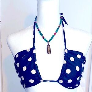 🤍NWT Bettie Page Black and White Polka Dot Bikini Top🤍